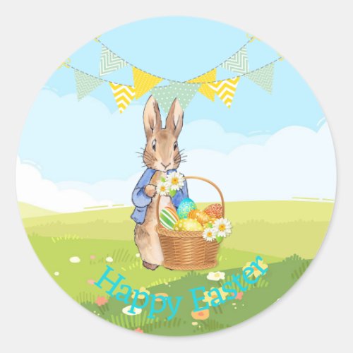 Peter the Rabbit Easter Bunny Rabbit Classic Round Sticker