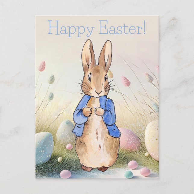 Peter the Rabbit Easter Bunny Rabbit Holiday Postcard (Front)