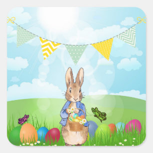 Peter the Rabbit Easter Bunny Rabbit Square Sticker