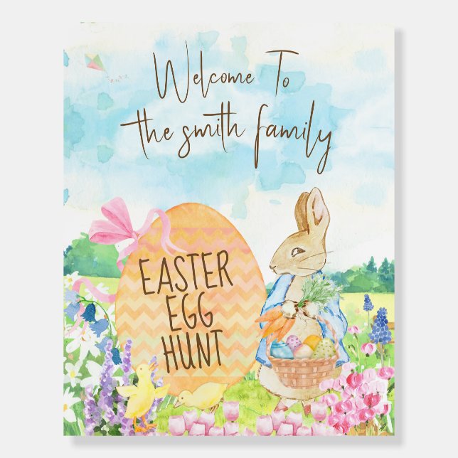 Peter the Rabbit Easter Egg Hunt Brunch Welcome  Foam Board (Front)