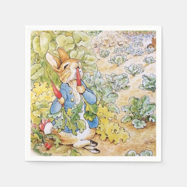 Peter the Rabbit Eating a Carrot    Napkins (Front)