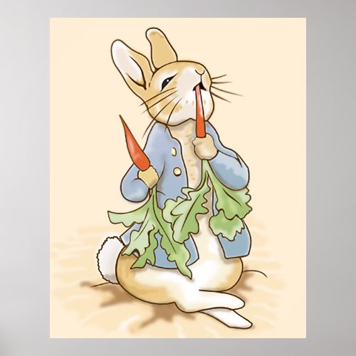 Peter the Rabbit Eating a Carrot   Poster