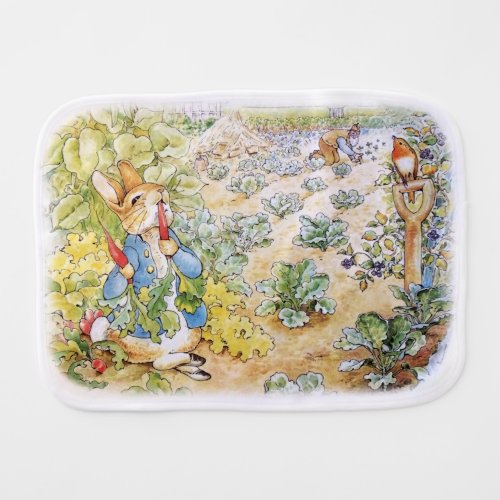 Peter the Rabbit Eating Carrots Baby Burp Cloth