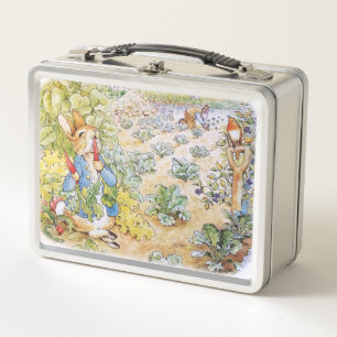 Peter the Rabbit Eating Carrots Metal Lunch Box