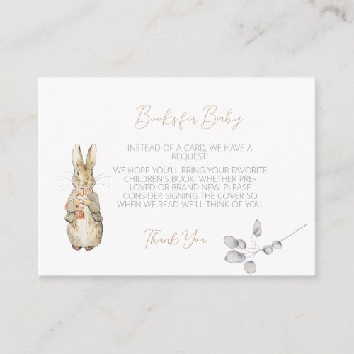 Peter the Rabbit Fall Autumn Baby Book Request  Enclosure Card