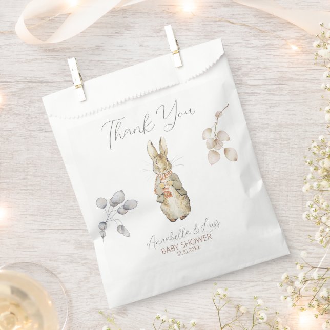 Peter the Rabbit Fall Autumn Winter Baby Shower Favor Bag (Clipped)