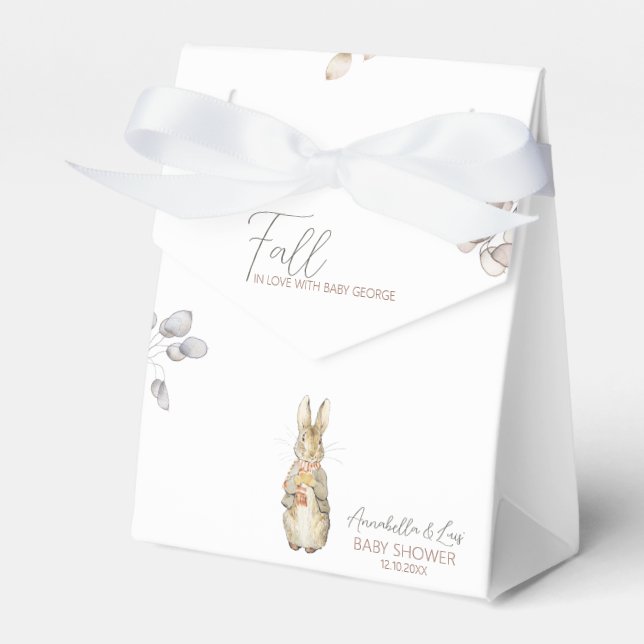 Peter the Rabbit Fall Autumn Winter Baby Shower Favor Boxes (Front Side)