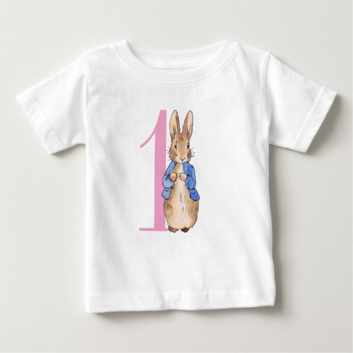 Peter the Rabbit First Birthday Baby T_Shirt