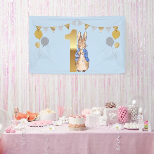 Peter the Rabbit First Birthday Banner