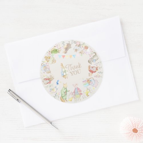 Peter the Rabbit First Birthday Classic Round Sticker