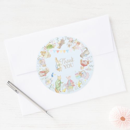 Peter the Rabbit First Birthday Classic Round Sticker