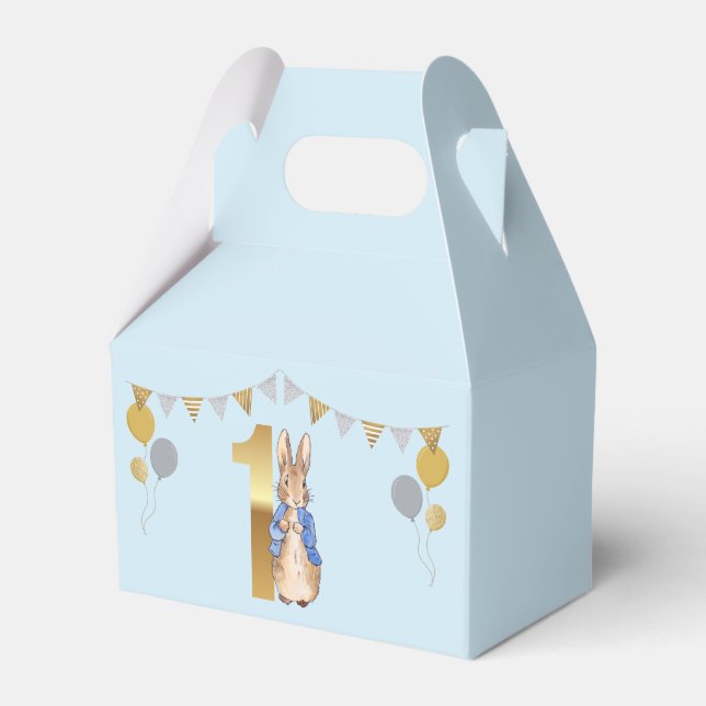 Peter the Rabbit First Birthday Favor Boxes (Front Side)