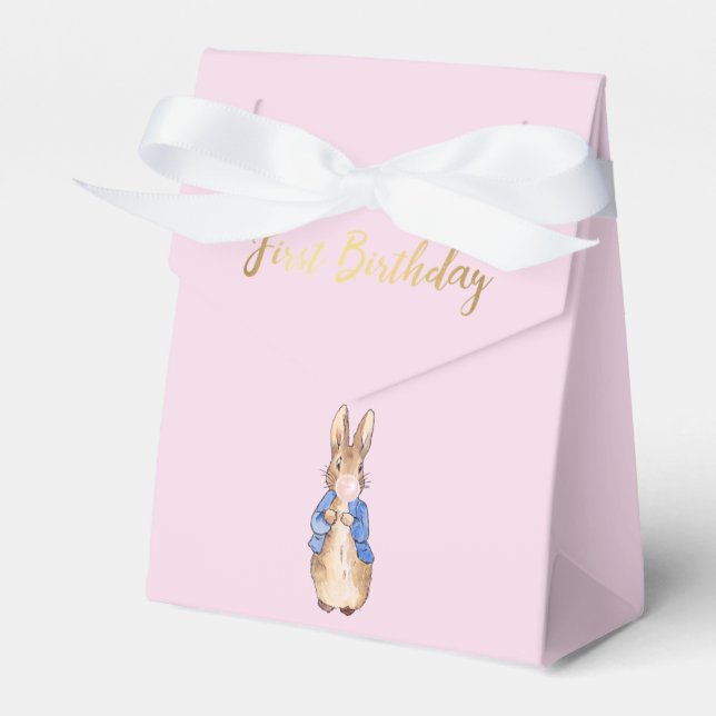 Peter the Rabbit First Birthday Favor Boxes (Front Side)