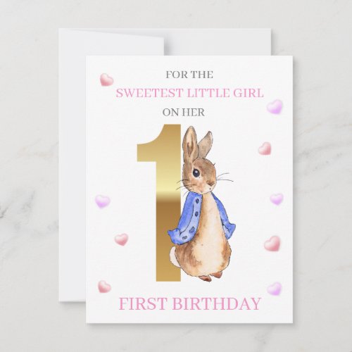 Peter the rabbit First birthday greeting