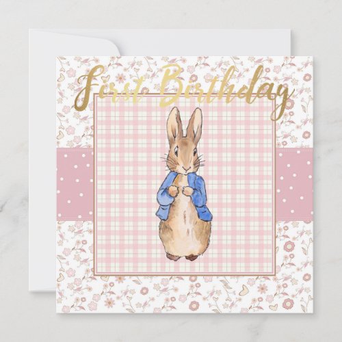 Peter the Rabbit First Birthday Invitation