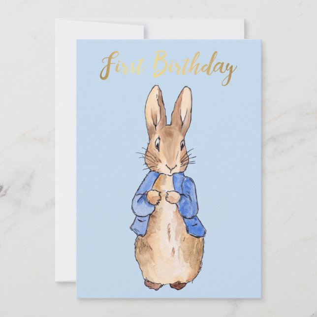 Peter the Rabbit First birthday Invitation (Front)