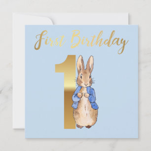 Peter the Rabbit First Birthday Invitation
