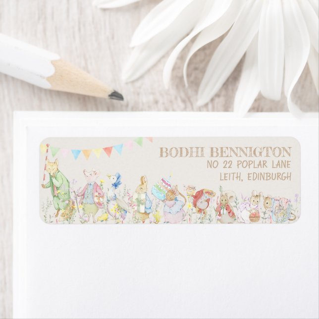 Peter the Rabbit First Birthday Label (Insitu)