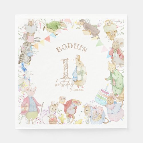 Peter the Rabbit First Birthday Napkins