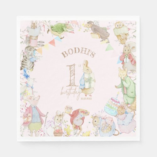 Peter the Rabbit First Birthday Napkins