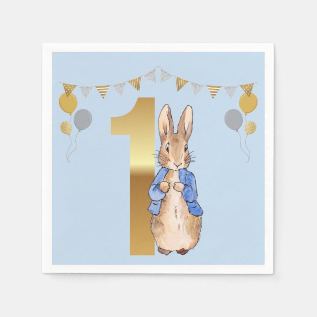 Peter the Rabbit First Birthday Napkins (Front)