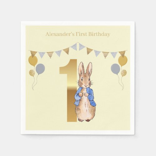 Peter the Rabbit First Birthday Napkins