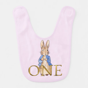 Peter the rabbit First Birthday ONE Baby Bib