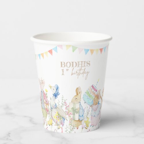 Peter the Rabbit First Birthday Paper Cups