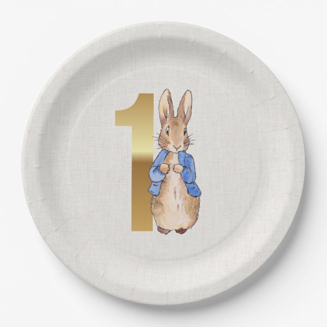  Peter the rabbit First birthday  Paper Plates (Front)