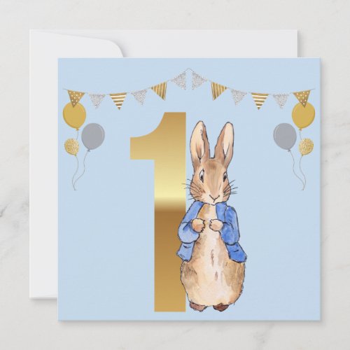 Peter the Rabbit First Birthday Thank You Card