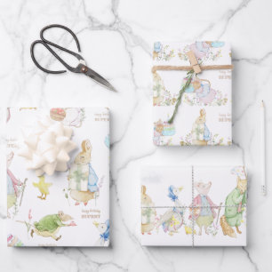 Peter the Rabbit First Birthday Wrapping Paper Sheets