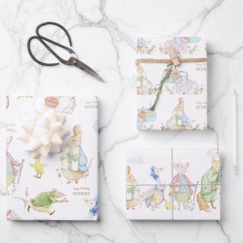 Peter the Rabbit First Birthday Wrapping Paper Sheets
