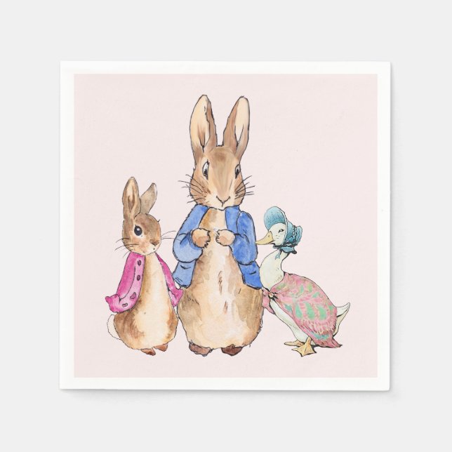 Peter the rabbit Flopsy and Jemima Puddle duck Napkins (Front)