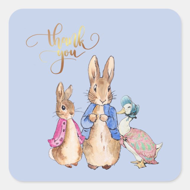Peter the Rabbit Flopsy Jemima  Square Sticker (Front)