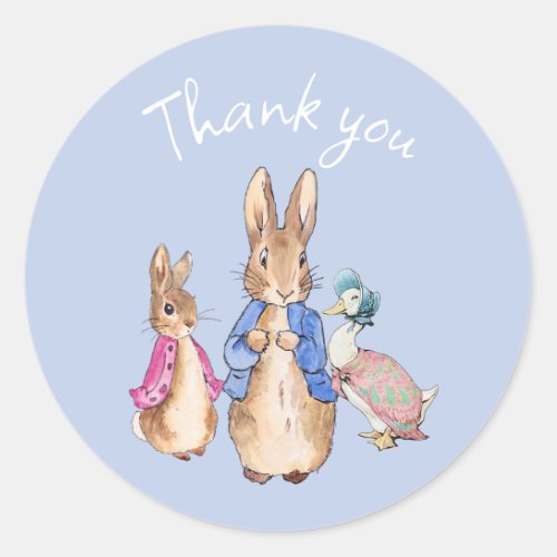 Peter the Rabbit Flopsy Jemima Thank you Classic Round Sticker