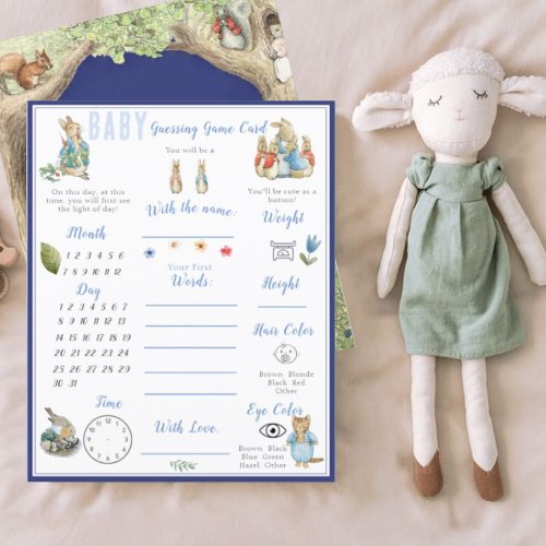 Peter the Rabbit Forest Friends Baby Shower Game