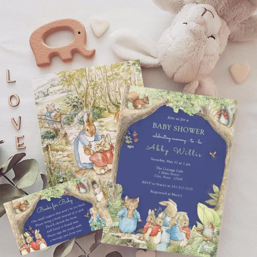 Peter the Rabbit Forest Friends Baby Shower Invitation