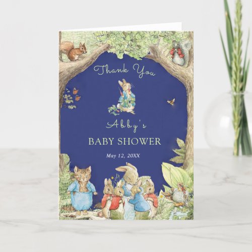 Peter the Rabbit Forest Friends Baby Shower Thank You Card