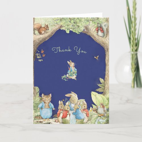 Peter the Rabbit Forest Friends Baby Shower Thank You Card