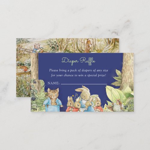 Peter the Rabbit Forest Friends Diaper Raffle  Enclosure Card