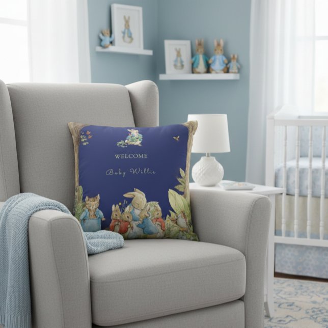 Peter the Rabbit Forest Friends  Throw Pillow (Creator Uploaded)