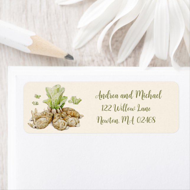 Peter the Rabbit Garden Baby Shower Address Label (Insitu)