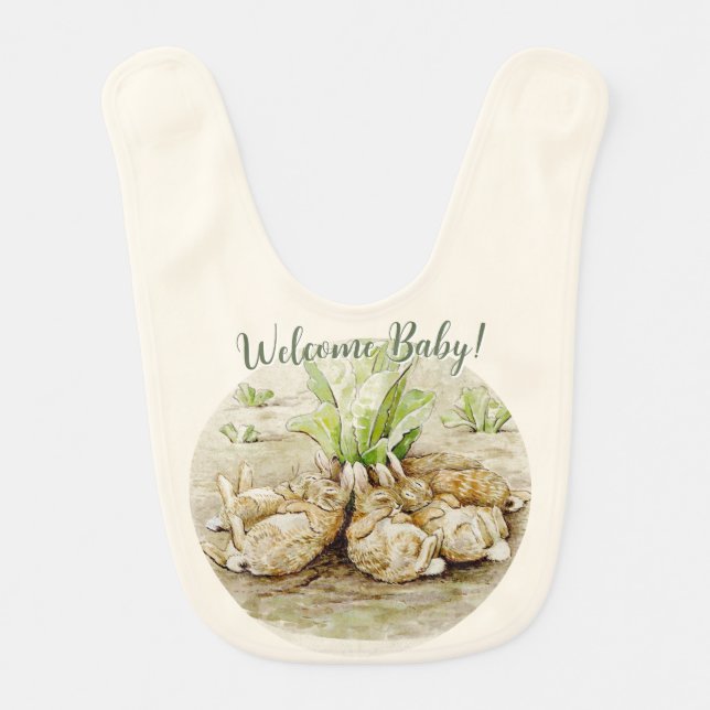 Peter the Rabbit Garden Baby Shower  Baby Bib (Front)