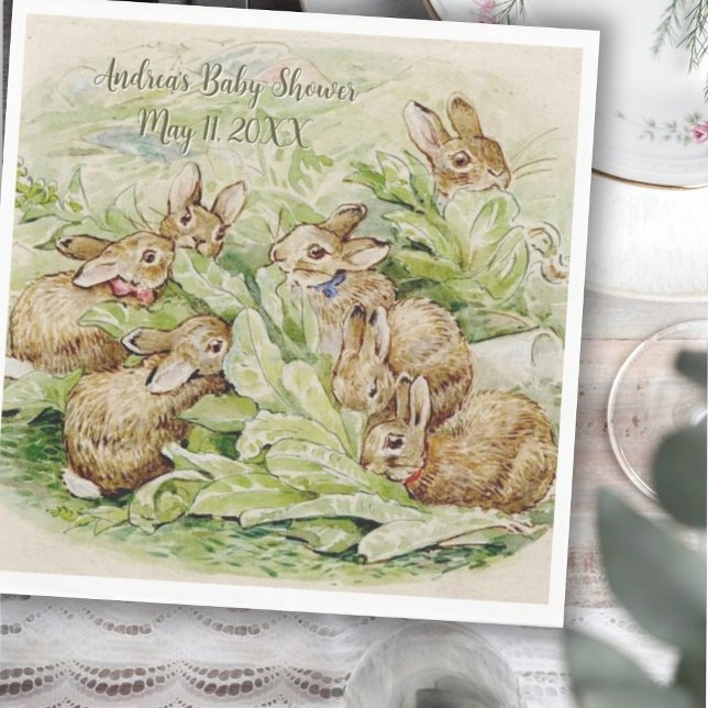 Peter the Rabbit Garden Baby Shower Napkins (Creator Uploaded)