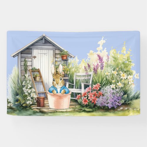 Peter the Rabbit Garden Shed Banner