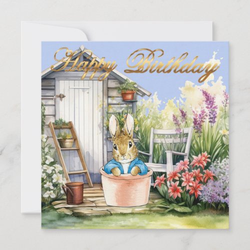 Peter the Rabbit Garden Shed Happy Birthday