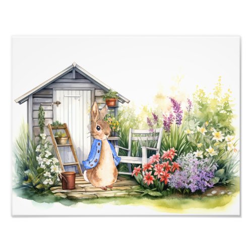 Peter the Rabbit Garden Shed Photo Print