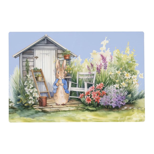 Peter the Rabbit Garden Shed Placemat (Front)