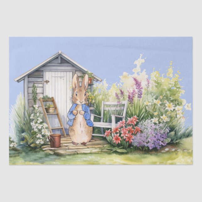 Peter the Rabbit Garden Shed Tissue Paper (Front)