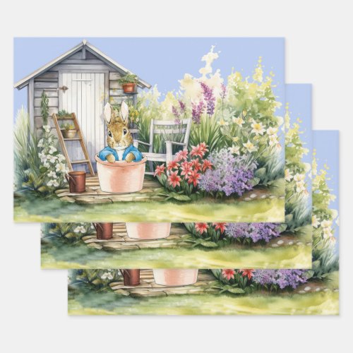 Peter the Rabbit Garden Shed Wrapping Paper Sheets